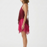 Robe Courte Dégradée à Dos Nu