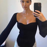 Top Corset Ajusté Manches Longues Élégance Sculptante