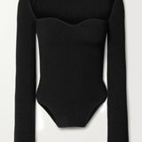 Top Corset Ajusté Manches Longues Élégance Sculptante