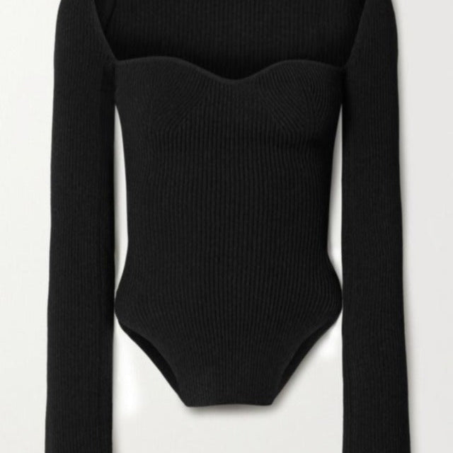 Top Corset Ajusté Manches Longues Élégance Sculptante