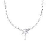 Collier maille trombone avec pendentif initiale