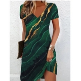 Robe Courte Imprimée à Col V