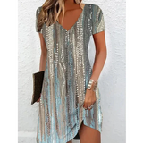 Robe Courte Imprimée à Col V