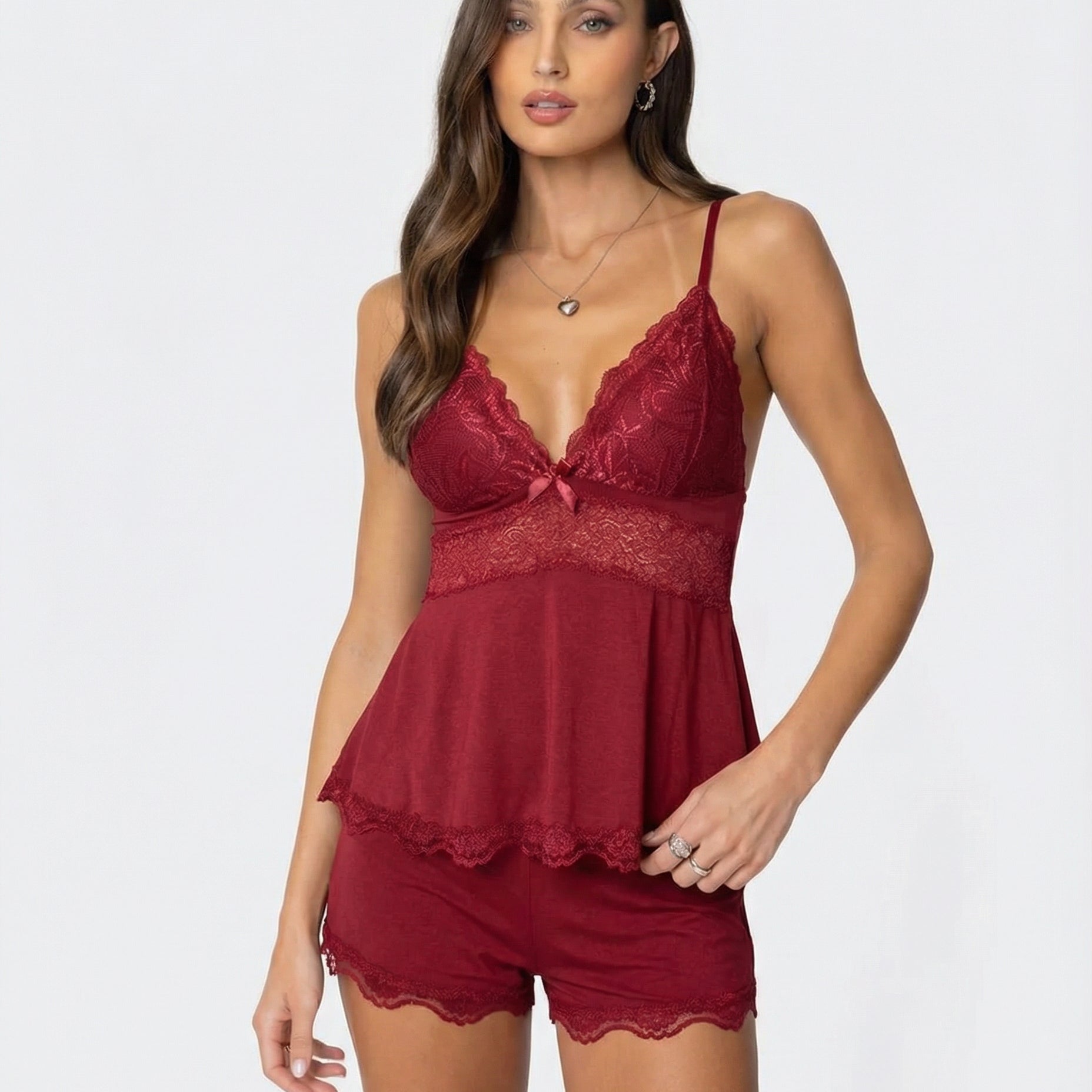 Ensemble Caraco en Dentelle et Short