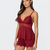 Ensemble Caraco en Dentelle et Short