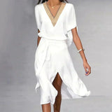 Robe Midi Croisée à Col V