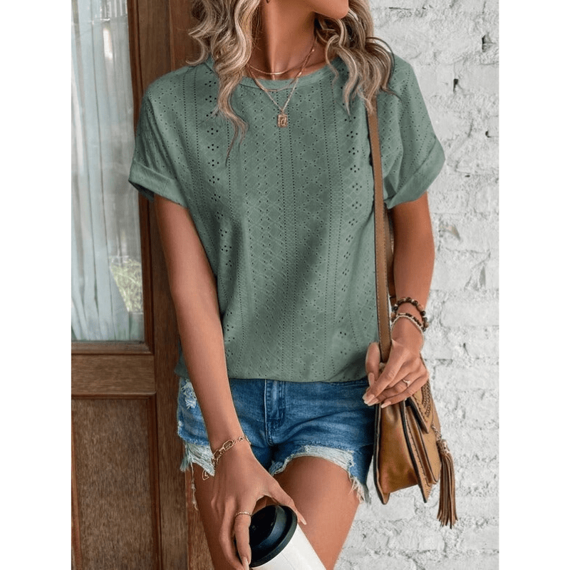 T Shirt Femme Texturé Décontracté Été
