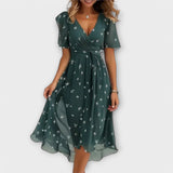 Robe Midi Femme Fleurie à Col V