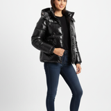 Veste Femme Matelassée Brillante à Capuche