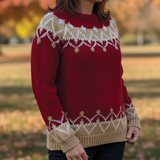 Pull Femme Motif Nordique – Maille Chaude Hiver