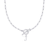 Collier maille trombone avec pendentif initiale