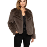 Veste Fausse Fourrure Courte Douce Élégance Hiver Chic