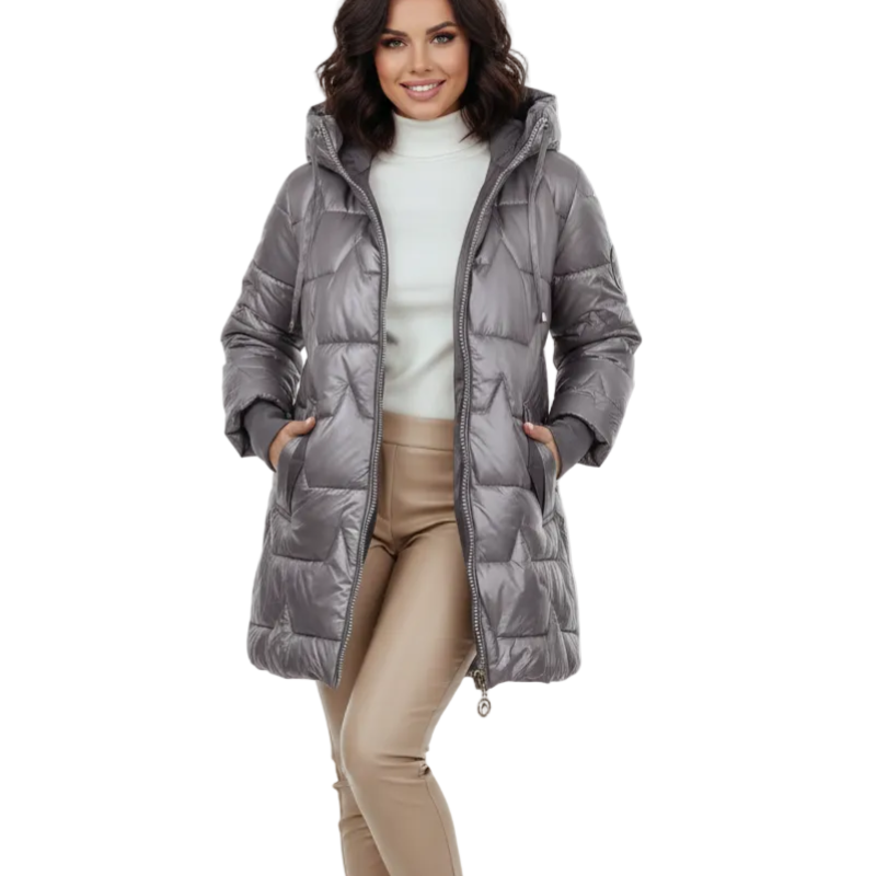 Doudoune Femme Mi Longue Matelassée Hiver Élégante