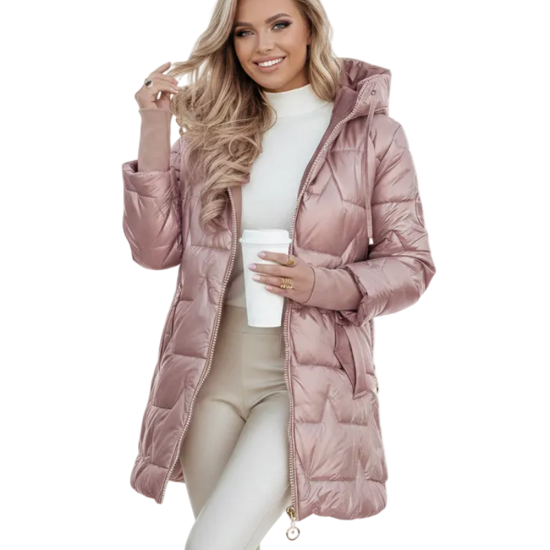 Doudoune Femme Mi Longue Matelassée Hiver Élégante