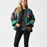 Mønstret Jakke Oversize Stil Casual Komfort Moderne Look