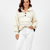Strikket Sweatshirt Med Knapper Casual Komfort Blød Stil