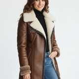 Manteau Femme Simili Cuir Doublure Fourrure Hiver