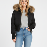 Doudoune Courte Capuche Fourrure Chaleur Confort Hiver