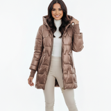Doudoune Femme Mi Longue Matelassée Hiver Élégante