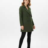 Manteau Court Croisé Boutonné Coupe Structurée Chic
