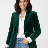 Blazer Femme Velours Élégant – Veste Chic et Structurée