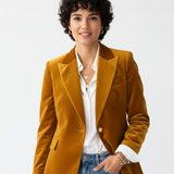 Blazer Femme Velours Élégant – Veste Chic et Structurée