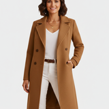 Manteau Femme Élégant Coupe Tailleur Mi Long