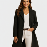 Manteau Femme Élégant Coupe Tailleur Mi Long