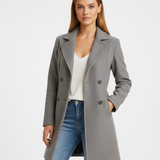 Manteau Femme Élégant Coupe Tailleur Mi Long