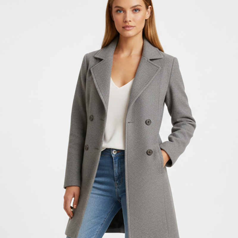 Manteau Mi Long Élégant Coupe Cintrée Style Chic