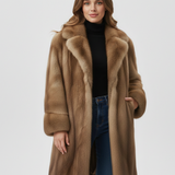 Lang Faux Fur Frakke Luksuriøs Varme Elegant Stil
