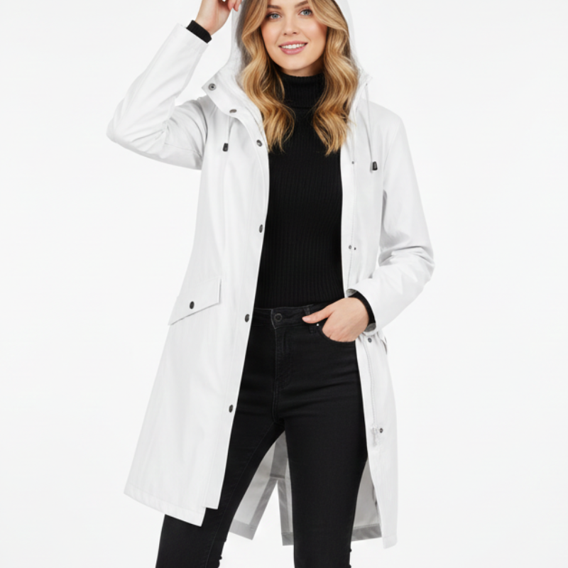 Manteau Femme Mi Long à Capuche Élégant