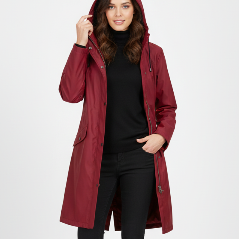 Manteau Femme Mi Long à Capuche Élégant