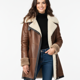 Manteau Femme Simili Cuir Doublure Fourrure Hiver