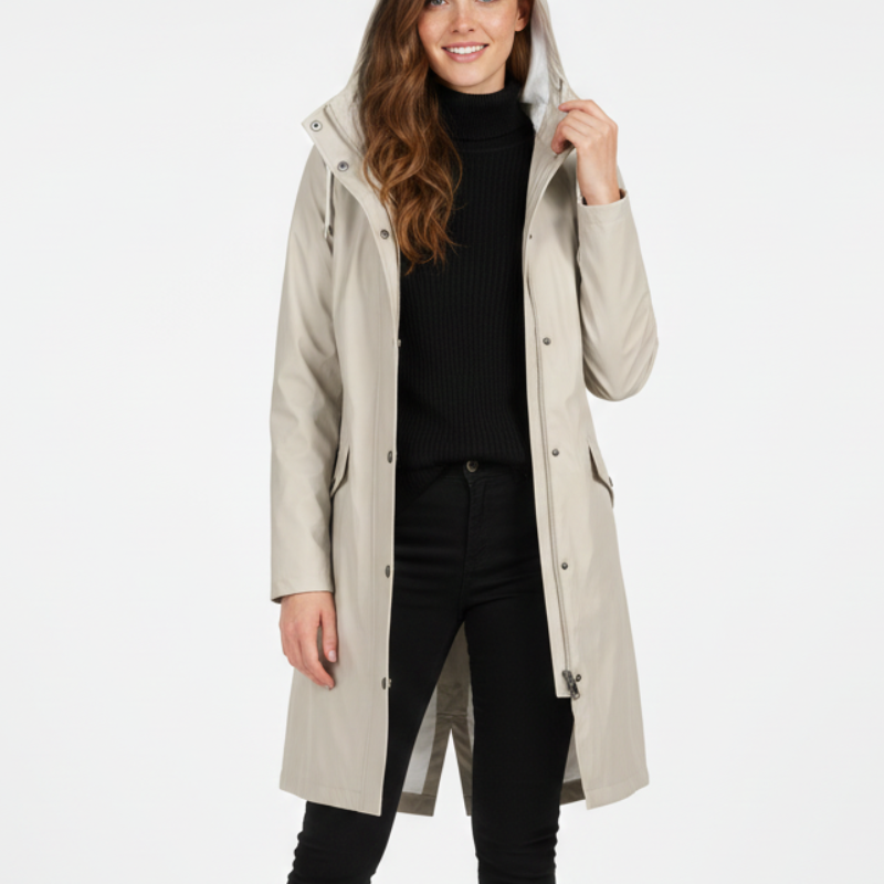 Manteau Femme Mi Long à Capuche Élégant