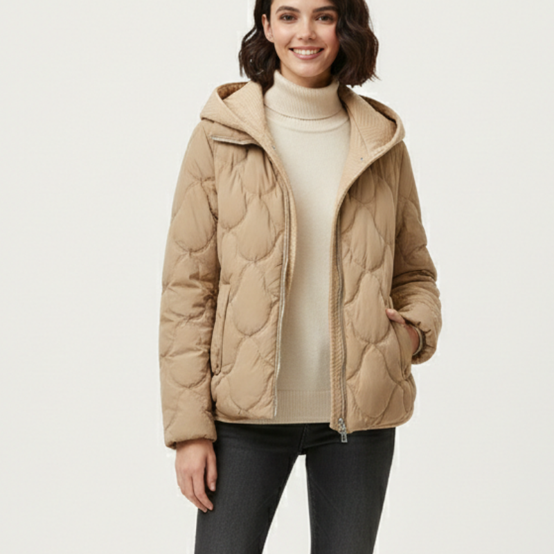 Veste Femme Matelassée Hiver à Capuche Élégante