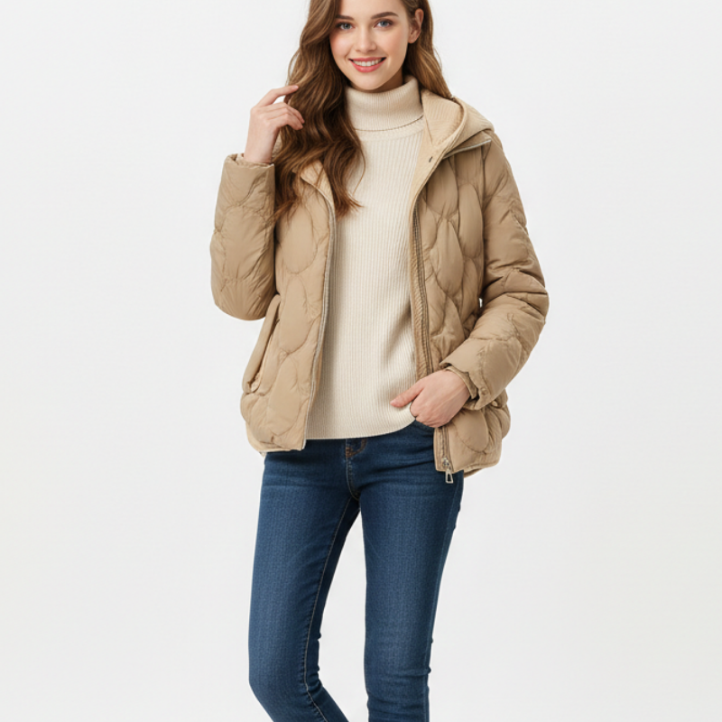 Veste Femme Matelassée Hiver à Capuche Élégante