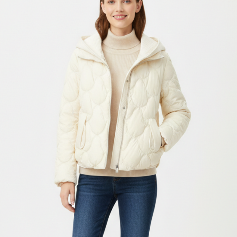 Veste Femme Matelassée Hiver à Capuche Élégante
