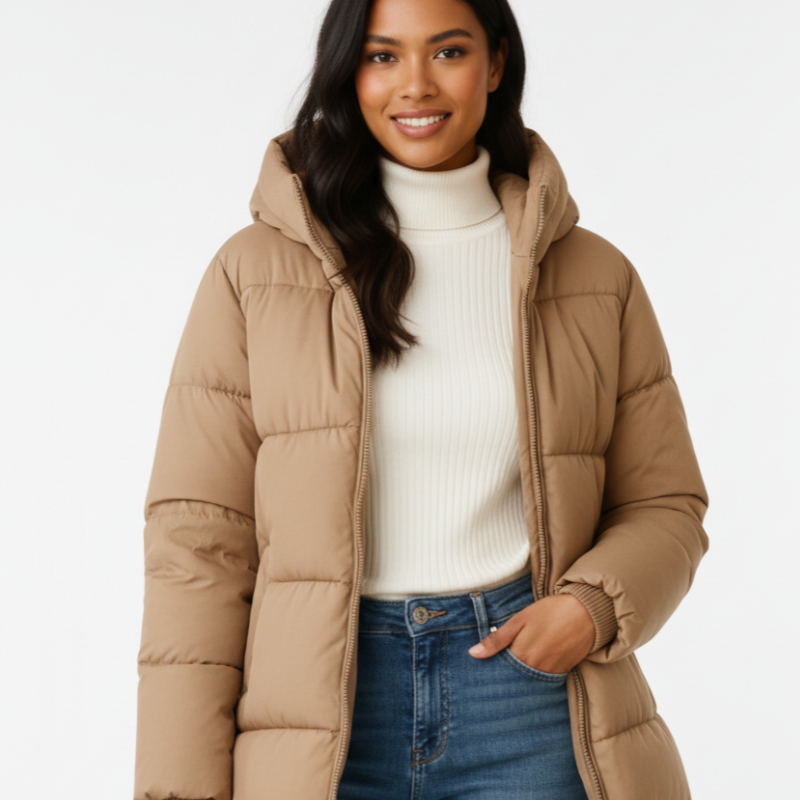Doudoune Femme Courte Hiver à Capuche