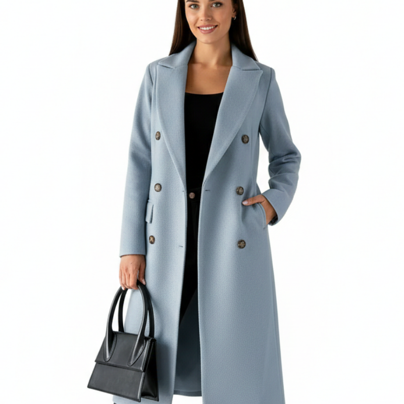 Manteau Femme Long Élégant Style Tailleur
