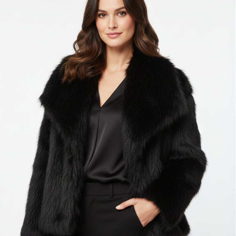 Veste Femme Fausse Fourrure – Manteau Court Luxe et Élégant
