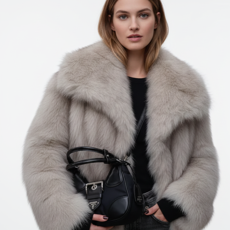 Veste Femme Fausse Fourrure – Manteau Court Luxe et Élégant