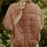 Veste Matelassée Courte Boutonnée Coupe Décontractée Confort