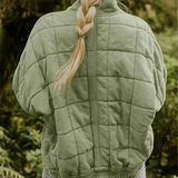 Veste Matelassée Courte Boutonnée Coupe Décontractée Confort