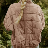 Veste Matelassée Courte Boutonnée Coupe Décontractée Confort