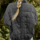 Veste Matelassée Courte Boutonnée Coupe Décontractée Confort