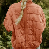 Veste Matelassée Courte Boutonnée Coupe Décontractée Confort