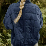 Veste Matelassée Courte Boutonnée Coupe Décontractée Confort