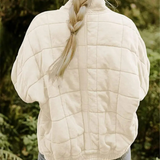 Veste Matelassée Courte Boutonnée Coupe Décontractée Confort