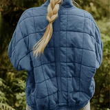 Veste Matelassée Courte Boutonnée Coupe Décontractée Confort